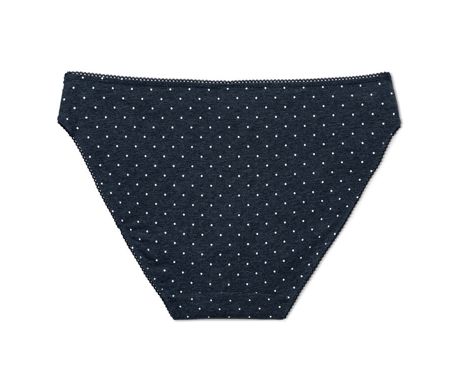 Blaue 2 Slips mit Punktmuster.