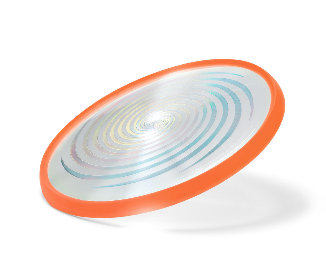 Orange LED-Wurfscheibe.