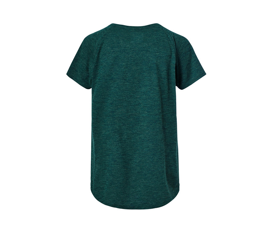 Detailansicht eines grünen Sportshirts.
