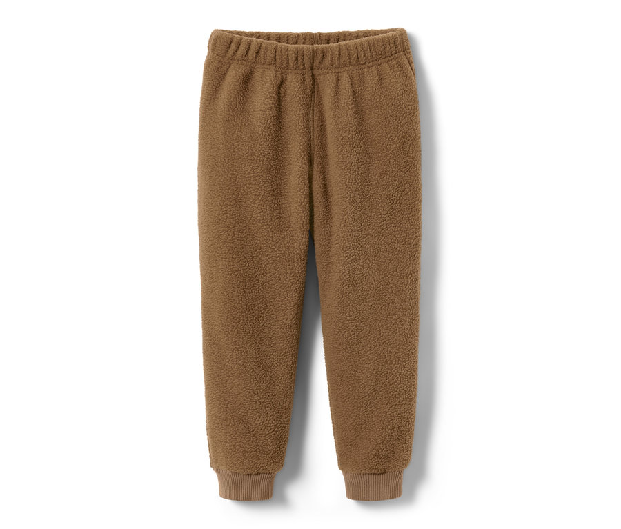 Braune Teddyfleece-Kombi.