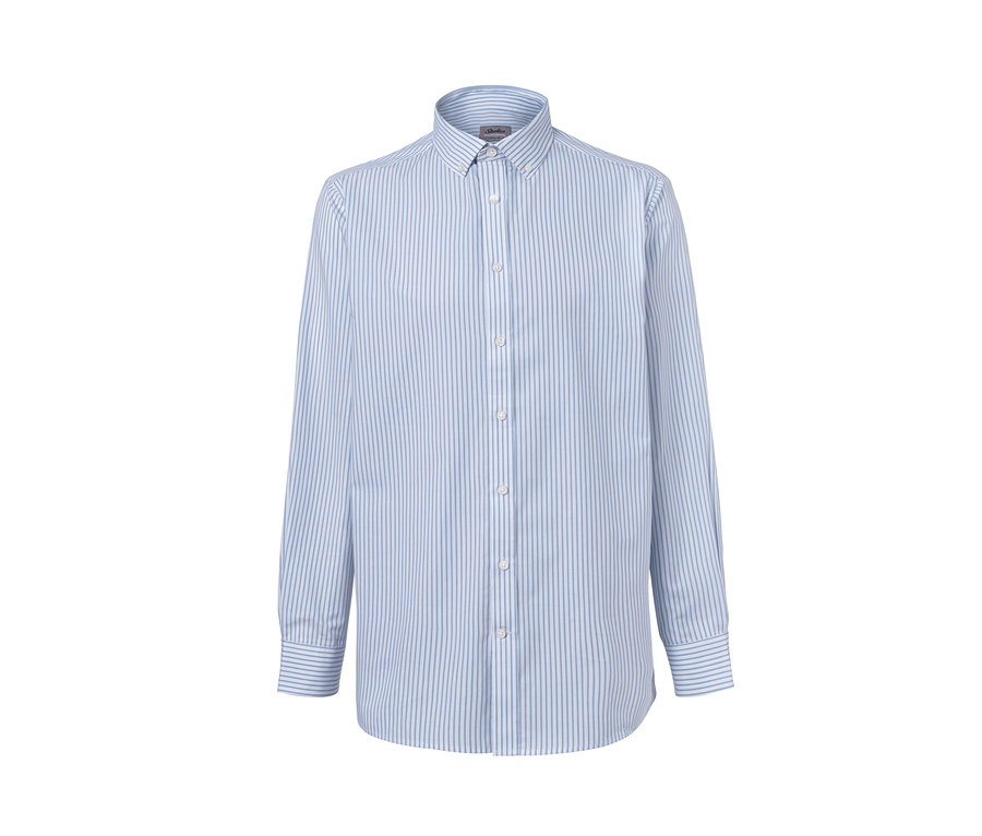Ein blau gestreiftes Hemd mit Button-down-Kragen, Comfort Fit.