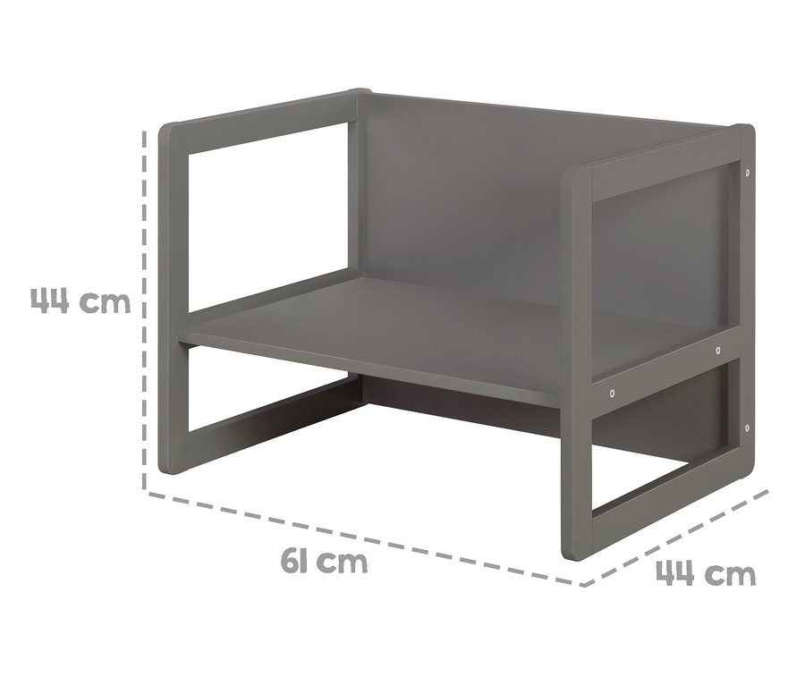 Anthrazitfarbene roba 3-in-1 Kindersitzgruppe.