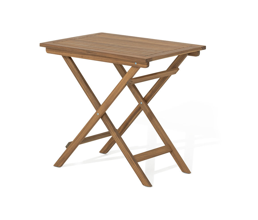 Klapptisch »Lenja« aus braunem Holz.