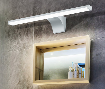 Waschbecken und Spiegel mit Eglo Spiegelleuchte »Pandella 2«, Sensor.