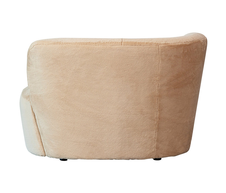 Beiges Woood Sofa, »Stone«, von der Seite.