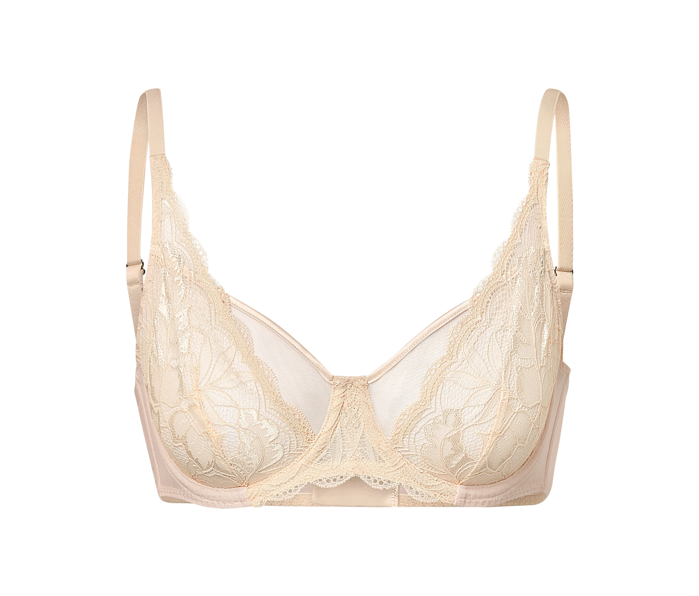 Bügel-BH mit Spitze - Damen - Gr. 75B - creme - creme
