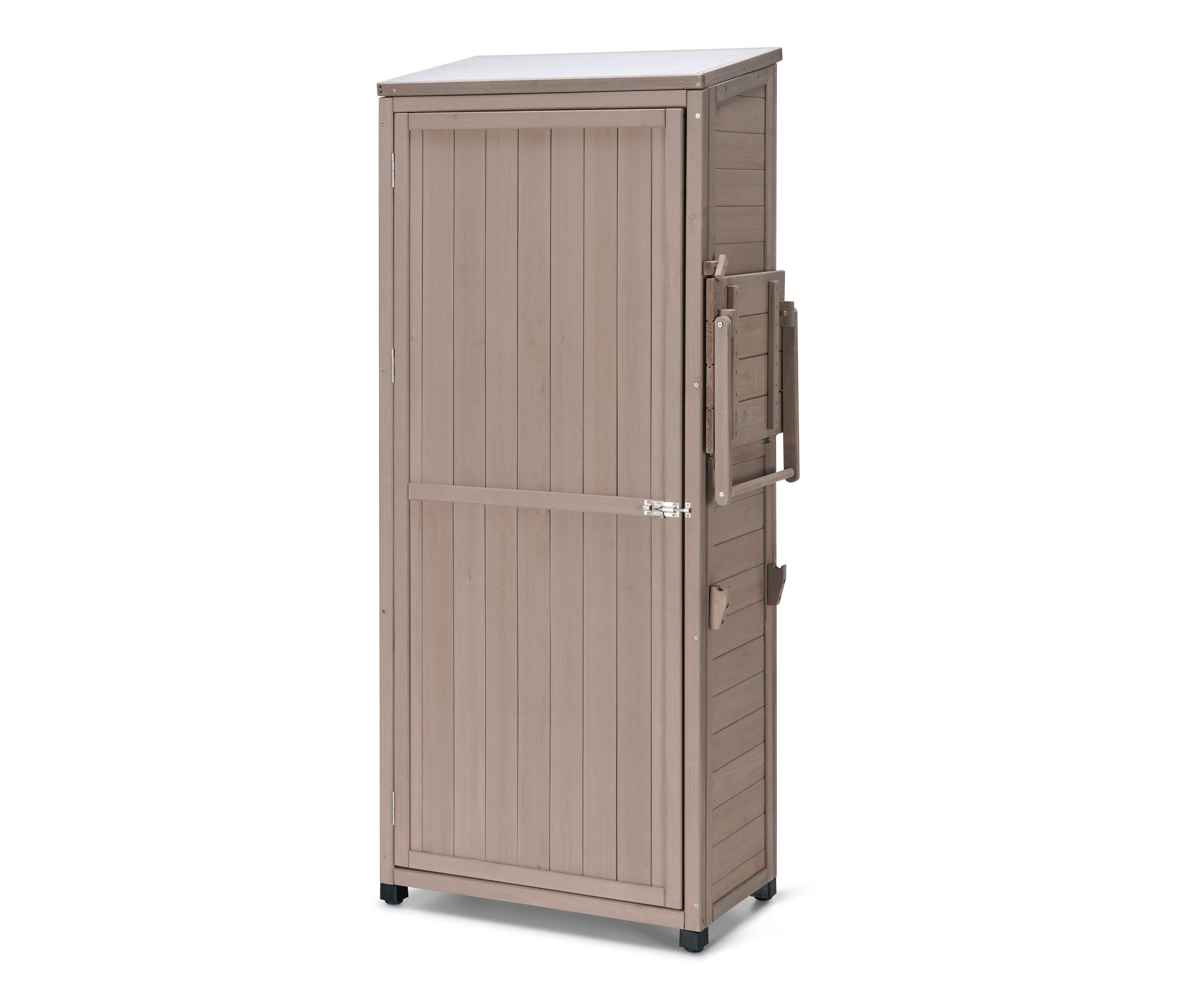 Großer Gartenschrank »Jonte« mit hochklappbarem Seitenregal.