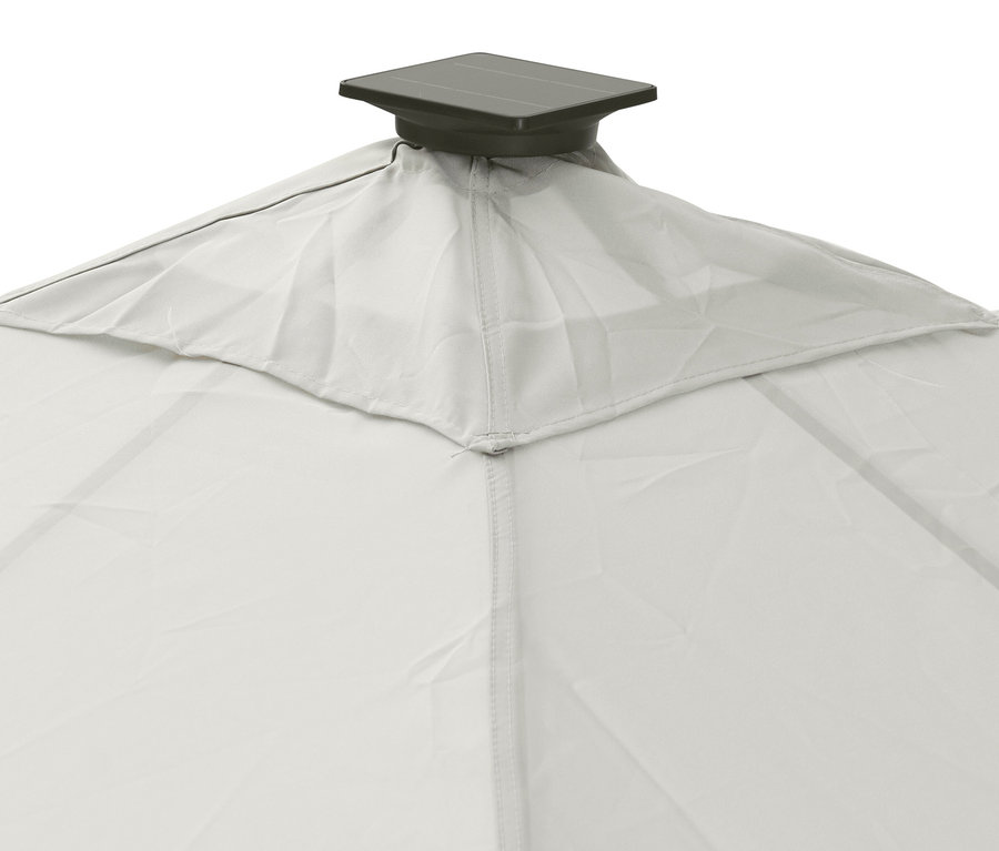 Detailansicht des Leco Solarpavillons, ca. 300 x 300 cm.