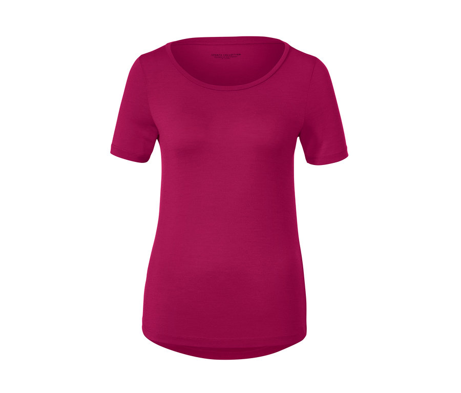 Pinkes Funktionsshirt mit Merinowolle.