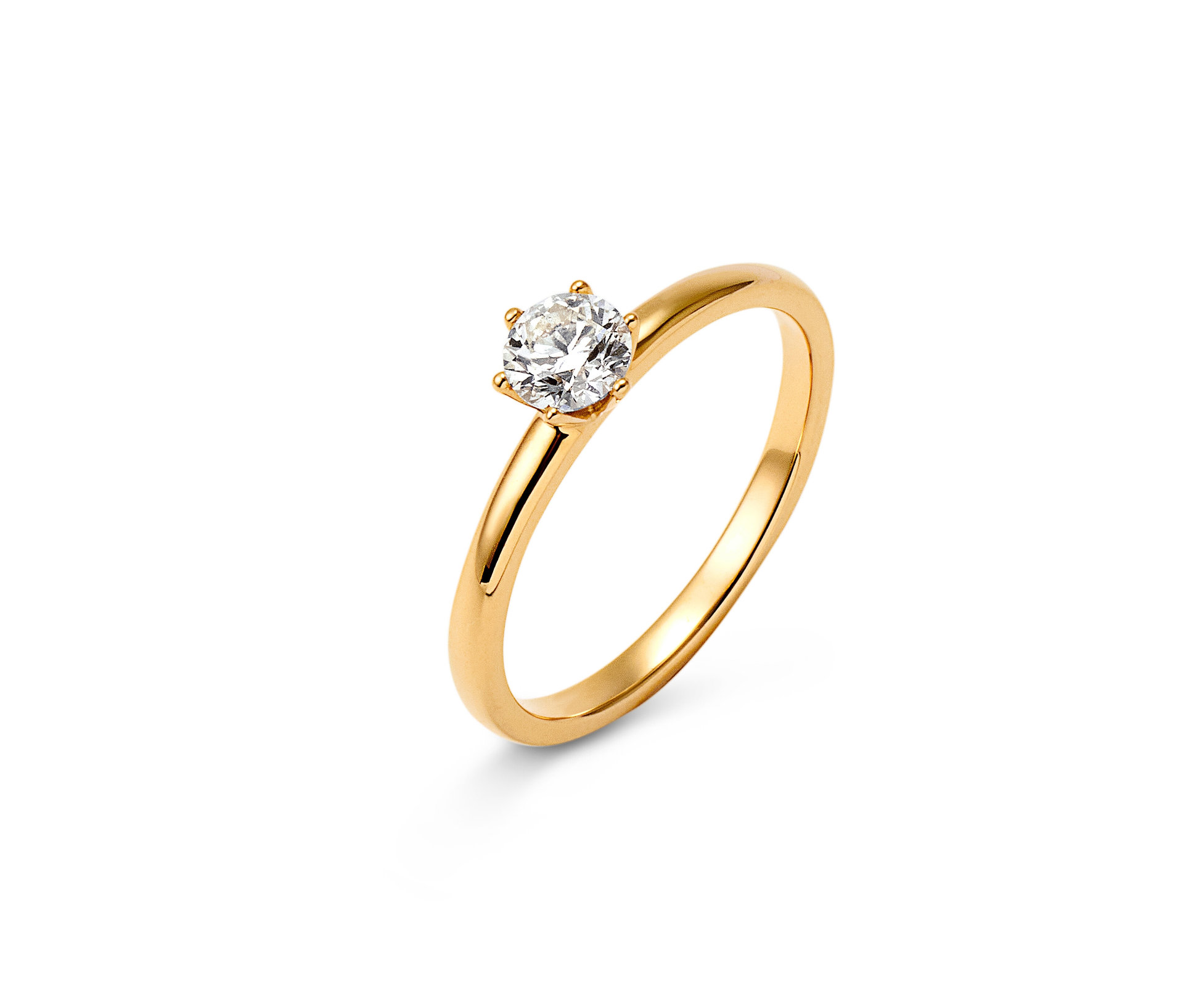 Gold-Ring mit Brillant - Gr. 18