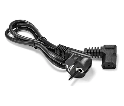 Schwarzes Netzkabel für Tchibo Vollautomaten auf weißem Hintergrund.