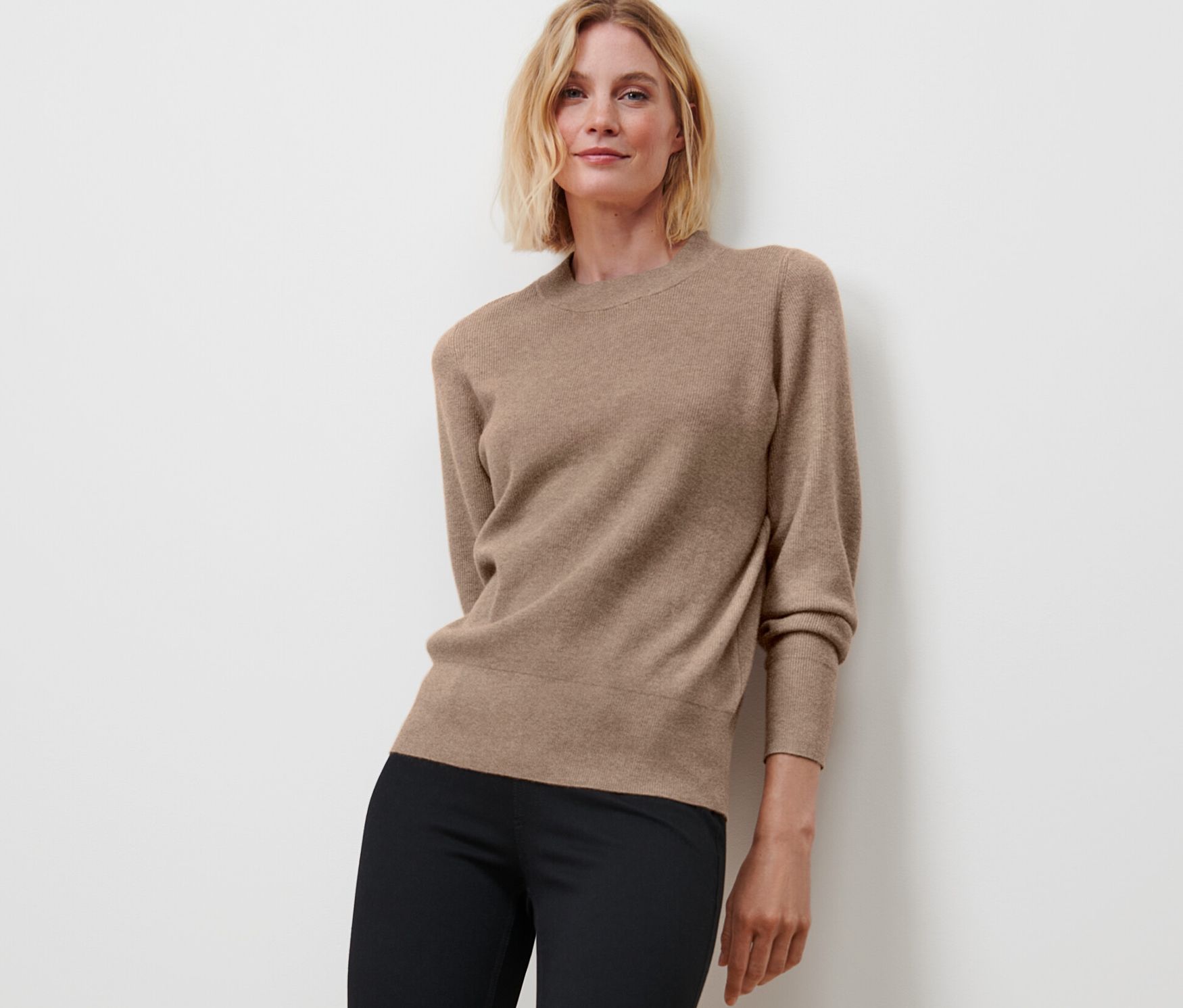 Thumbnail - Tchibo - Feinstrickpullover - Damen - Gr. M - beige