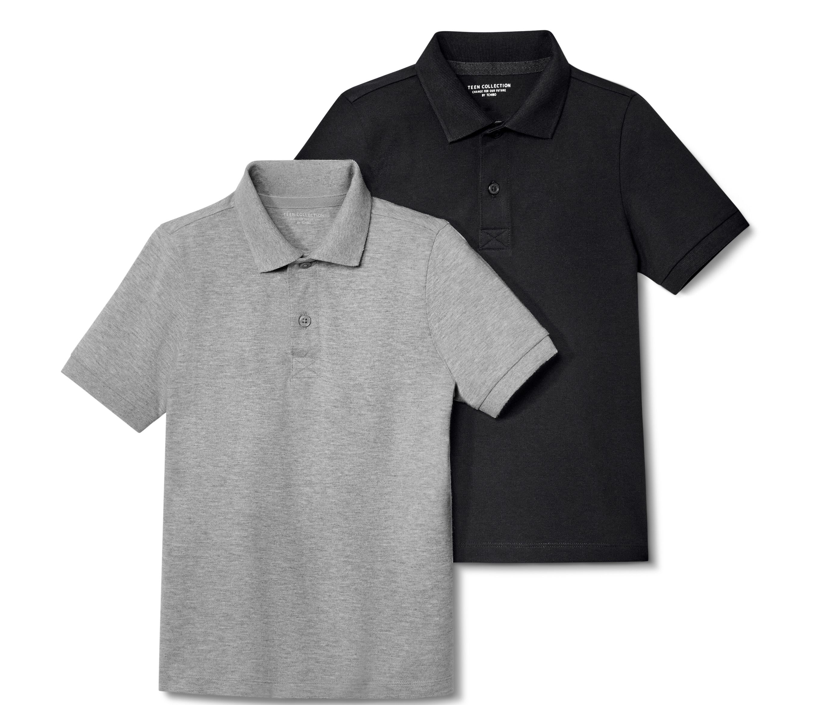 Tchibo - 2 Kinder-Poloshirts aus Baumwoll-Piqué - Herren - Gr. 170/176 - schwarz