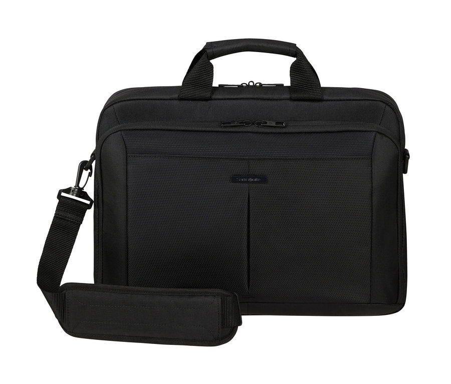 Schwarze Samsonite GUARDIT 2.0 Laptoptasche mit Schultergurt.