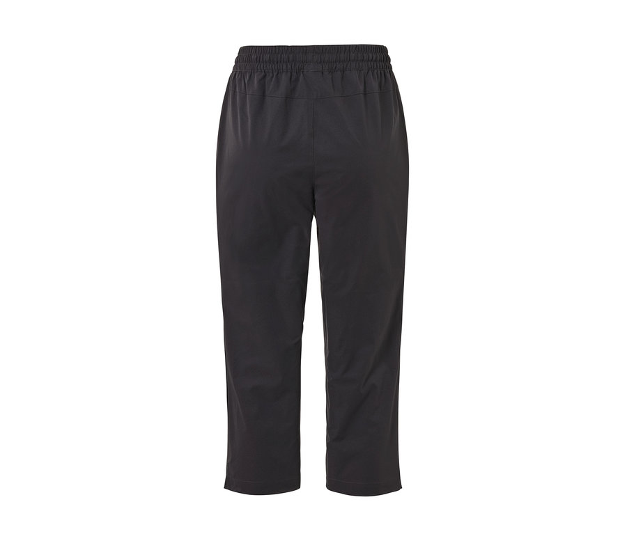 Anthrazitfarbene Softshell-Funktionscaprihose von hinten.