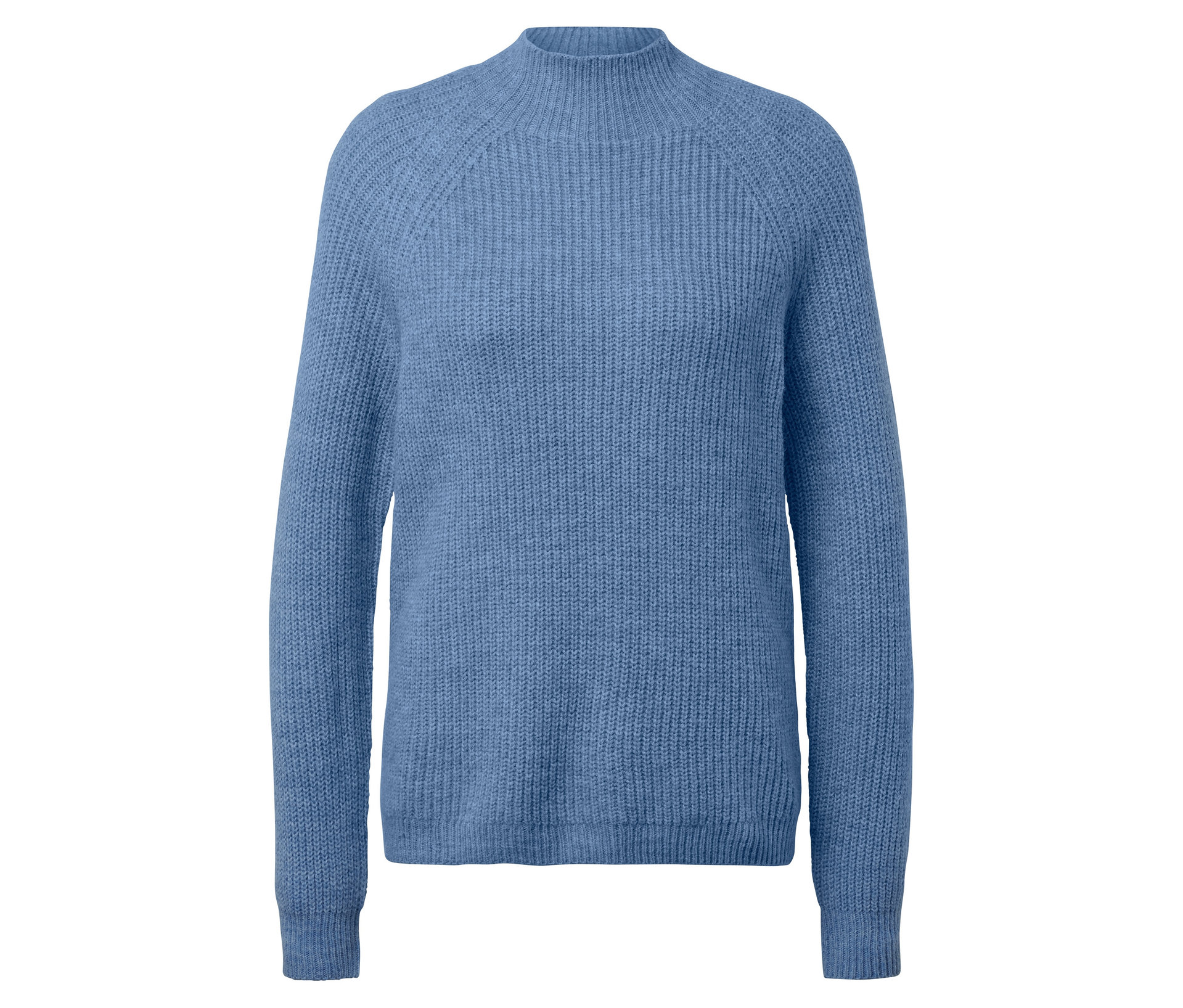 Grobstrickpullover mit Stehkragen - Damen - Gr. M - blau - blau