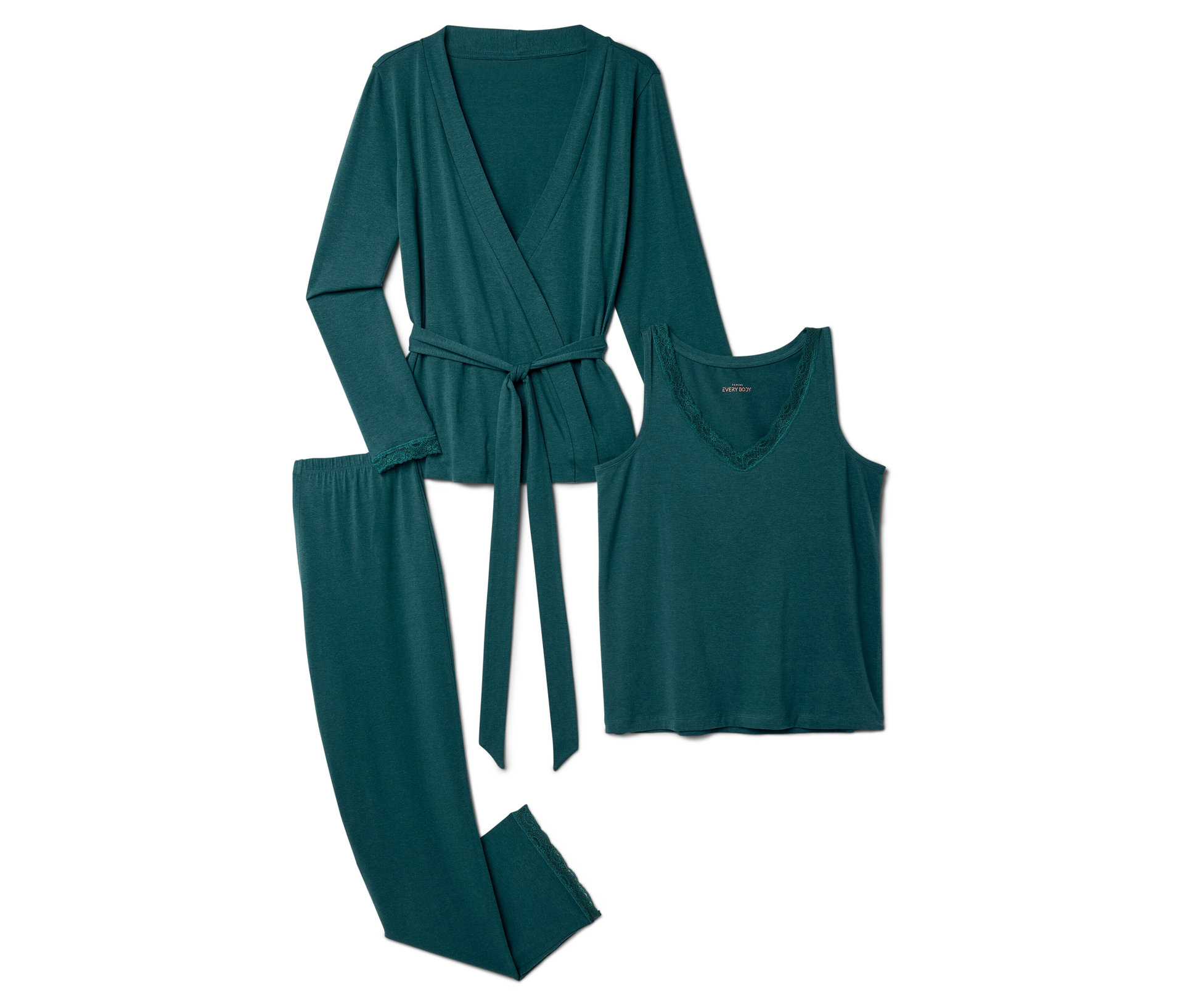Teiliges Pyjama-Set - Damen - Gr. M - petrol - petrol