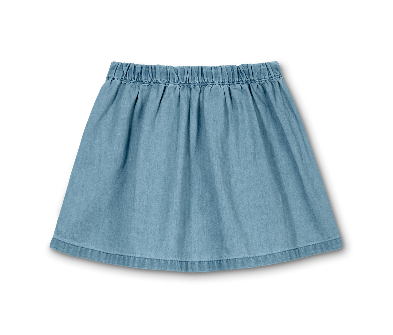 Ein blauer Baumwoll-Denim-Rock.