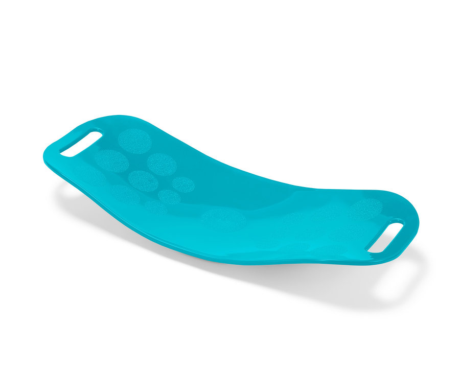Ein blaues Balance-Twister-Board auf einem weißen Hintergrund.
