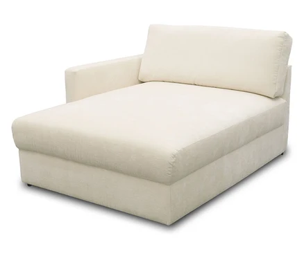 DOMO Longchair, linksbündig, creme.