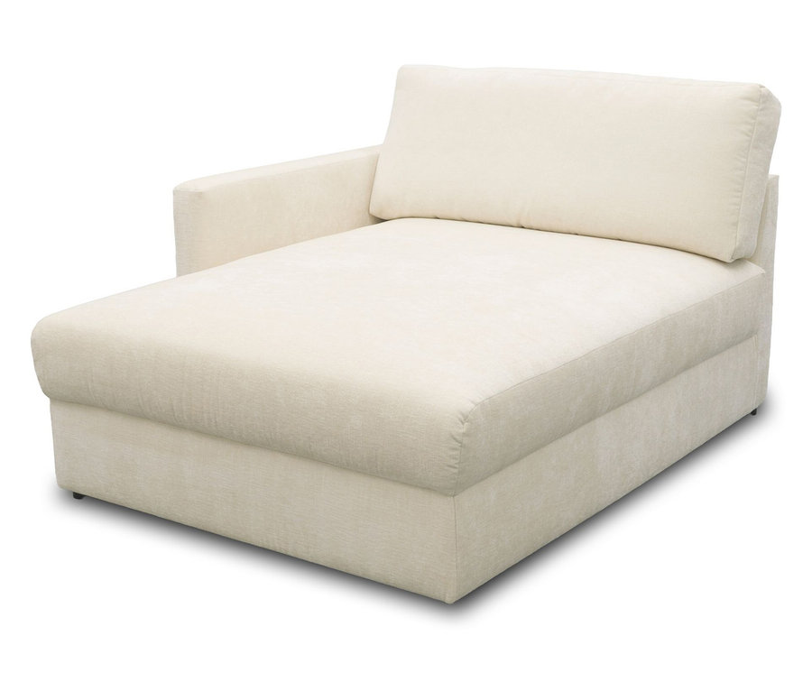 DOMO Longchair, linksbündig, creme.