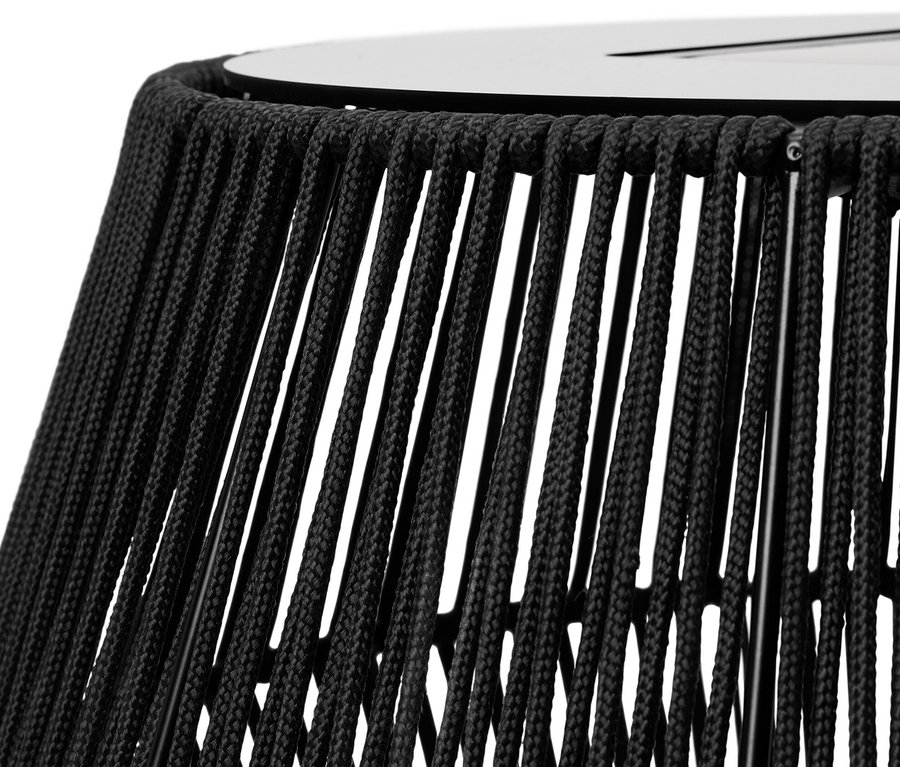Detailansicht des Solar-Beistelltischs mit Textilband.