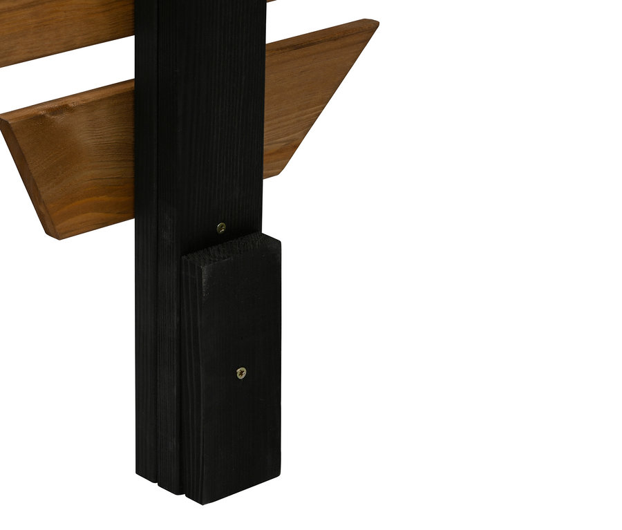 Detailansicht eines schwarzen und braunen Design-Rankgerüsts »Abstractus«.