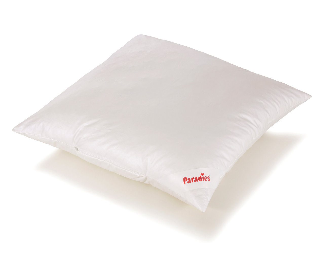 Ein weißes Paradies Faserkissen »Softy Winterhude«, 80 x 80 cm auf weißem Hintergrund.