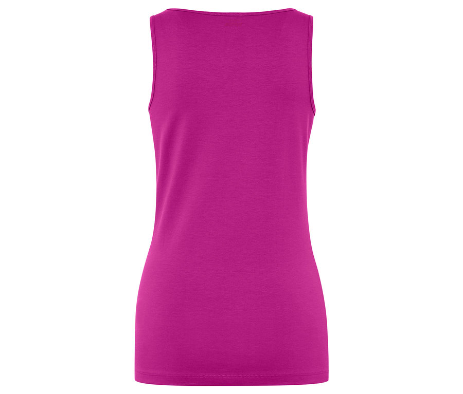 Rückansicht eines pinkfarbenen Tanktops.