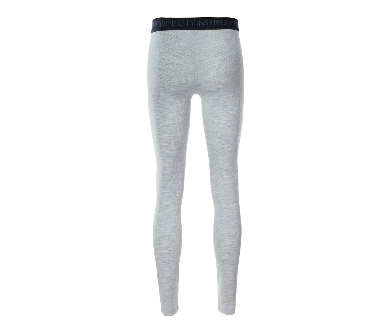 Rückansicht einer langen, grauen Merino-Funktionsunterhose.