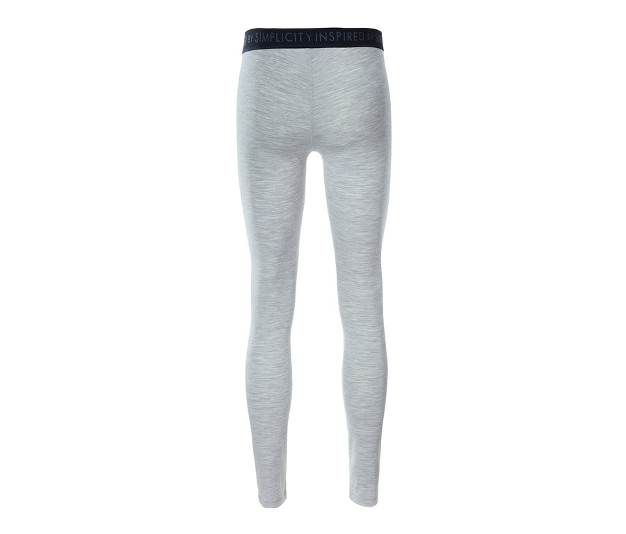Rückansicht einer langen, grauen Merino-Funktionsunterhose.