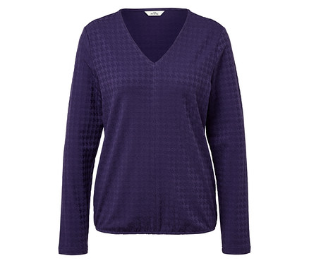 Strukturiertes Langarmshirt, pflaume