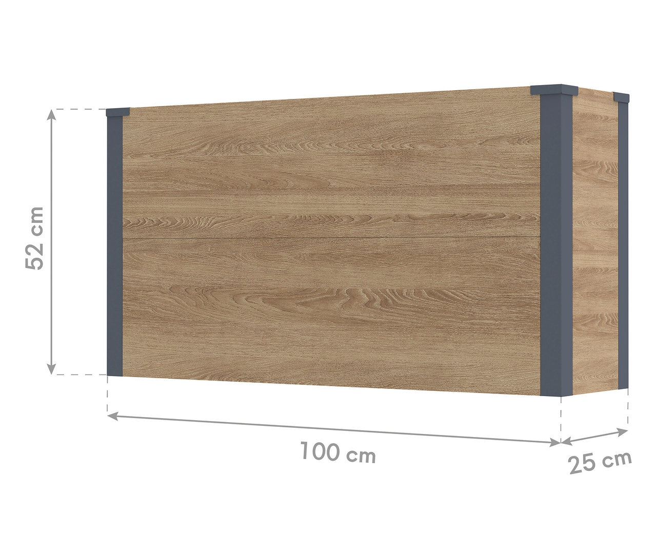 Der Pflanzkasten mit Einlegeboden in Holzoptik ist ca. 52cm hoch.