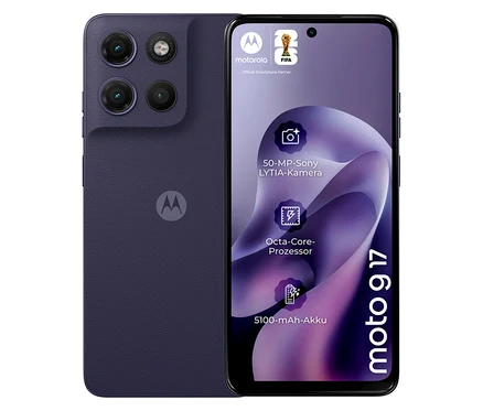 Motorola moto g17 LTE 128GB in Evening Blue, Vorder- und Rückseite sind sichtbar.