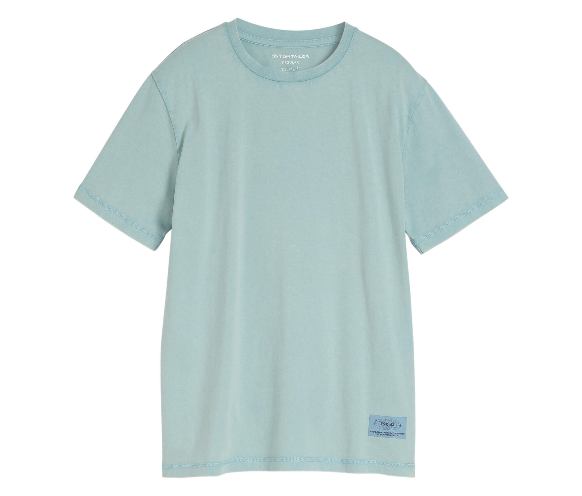 Tom Tailor Kinder-Basic-T-Shirt mit Acid-Wash-Optik - Gr. 164 - blau-grün