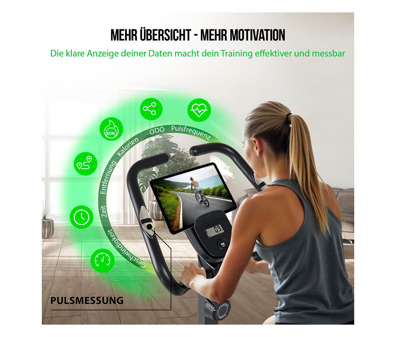 Frau trainiert auf Christopeit Heimtrainer »Active«.