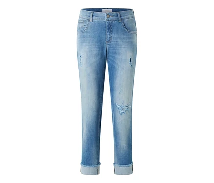 Hellblaue Angels Denim »Darleen« Jeans mit Used-Look und umgekrempelten Säumen.