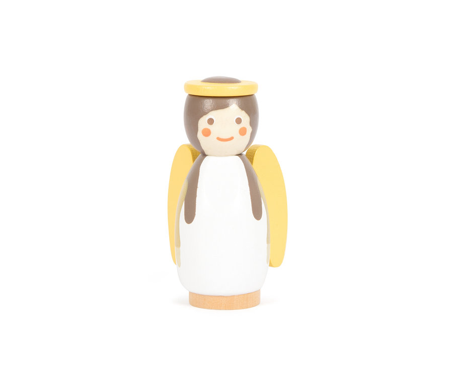 Holzfigur eines Engels aus dem small foot Spiel-Set »Weihnachtskrippe«.