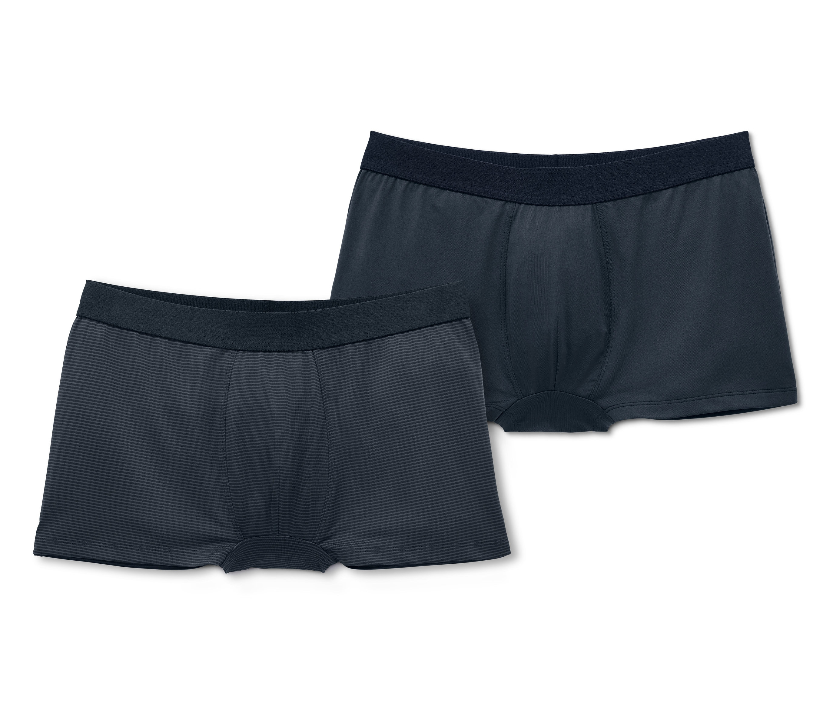 Zwei Microfaser-Slipboxer, eine davon gestreift, liegen nebeneinander.