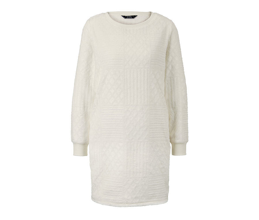 Ein Kuschelsweater mit langen Ärmeln und strukturierter Oberfläche.