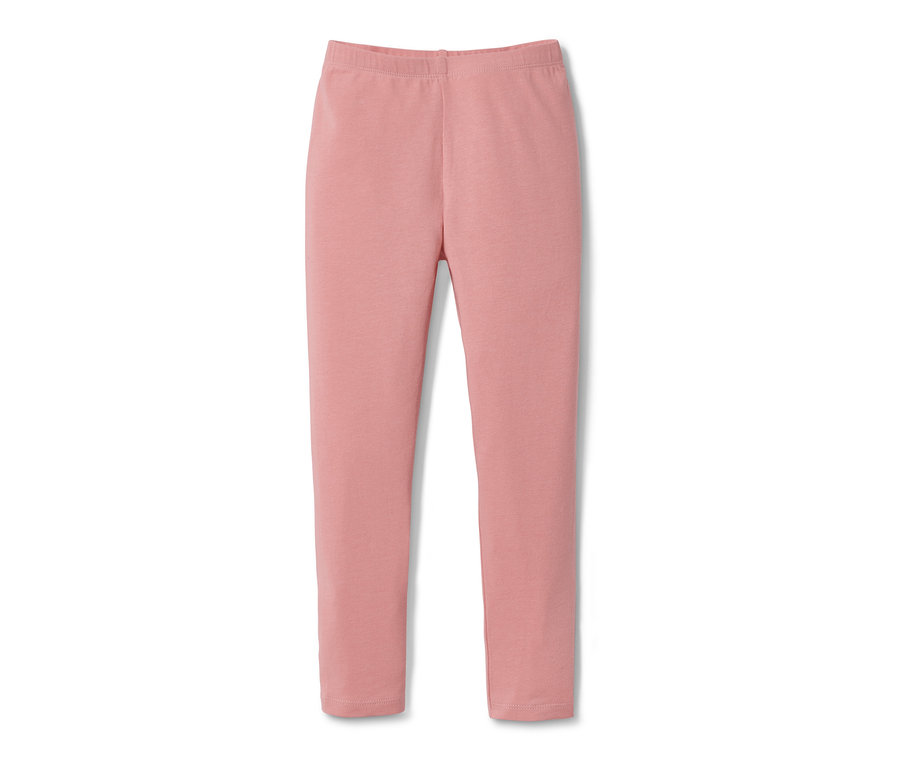 Rosa Kinder-Leggings des Kinder-Nachthemds mit Leggings auf weißem Hintergrund.