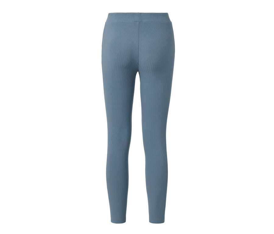 Blaue Leggings von hinten.
