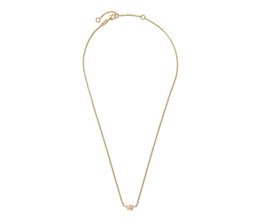 Goldene Kette aus 925er Silber mit bunten Zirkonia.