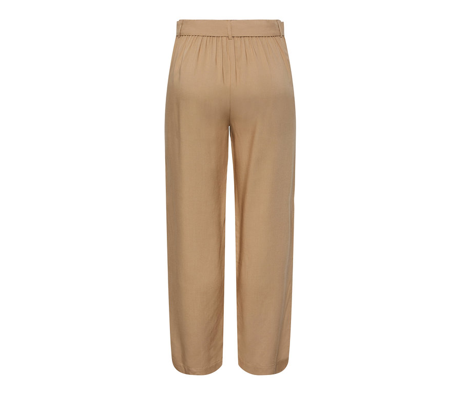 Beige Bundfaltenhose.