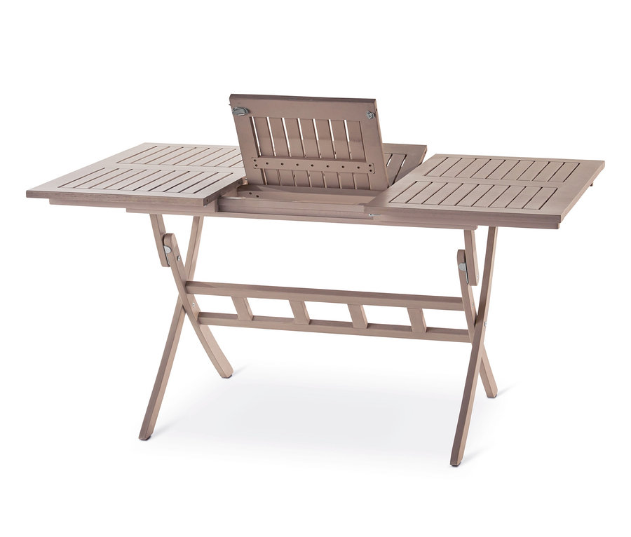 Ausgezogener Dining-Set »Leira«, 6-teilig Esstisch mit hochgeklapptem Zusatzteil.