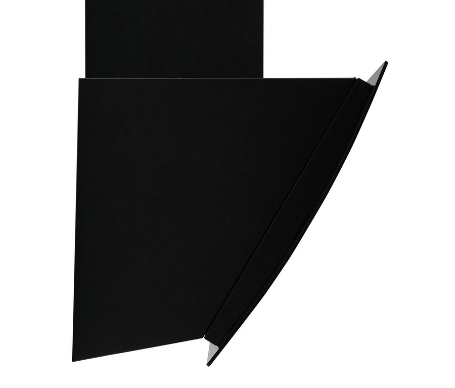 Detailansicht einer schwarzen Dunstabzugshaube der Marke Respekta, Modell CH99060SA, ca. 60 cm.