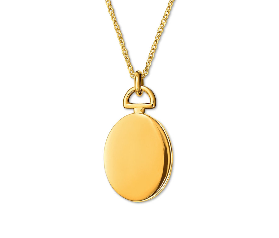 Goldene 925 Silber Kette mit Medaillon.