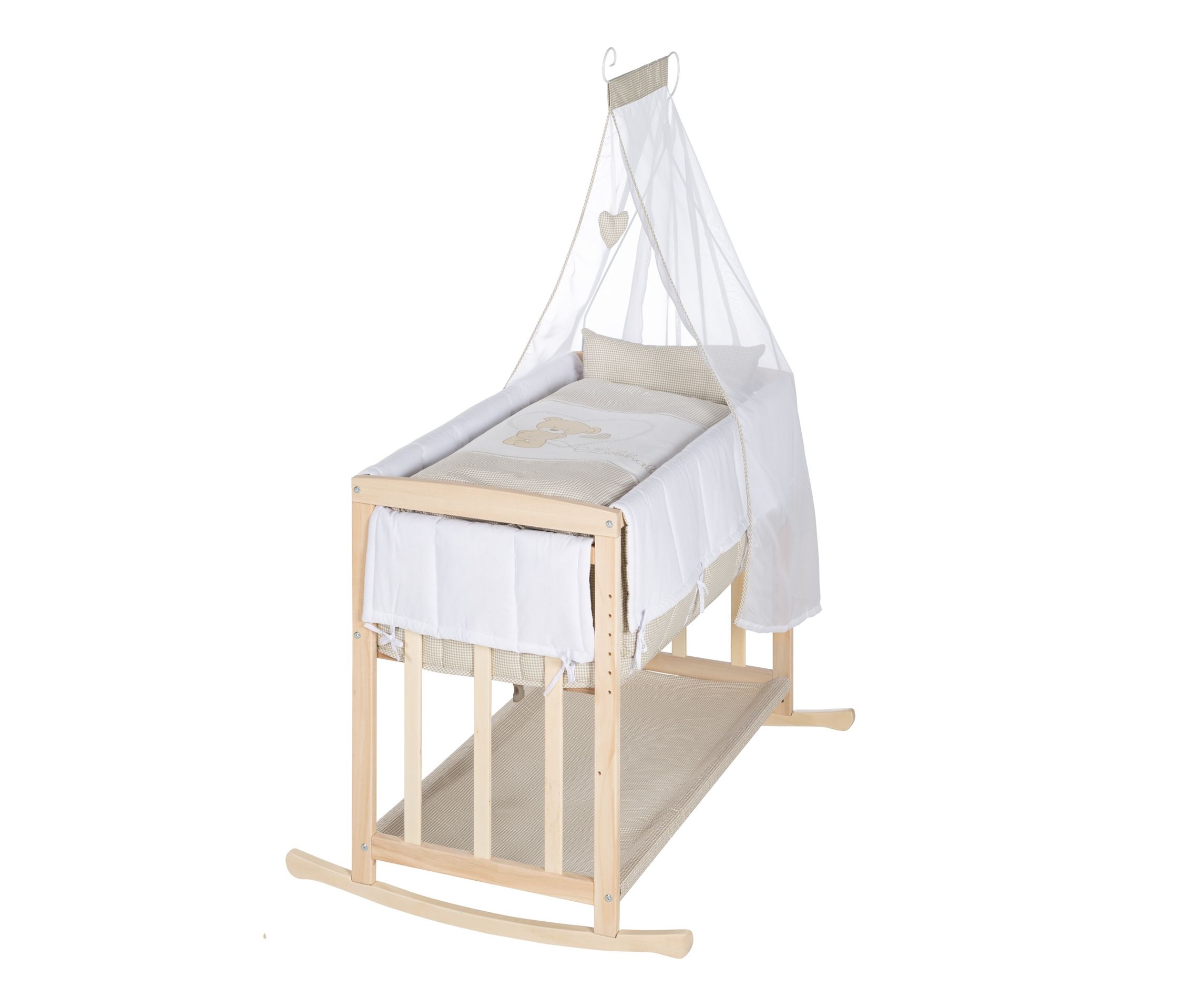 roba 4-in-1-Stuben-Beistellbett »Liebhabär« - 50x94x76,5cm - naturfarben - Holz / Baumwolle / Polyester