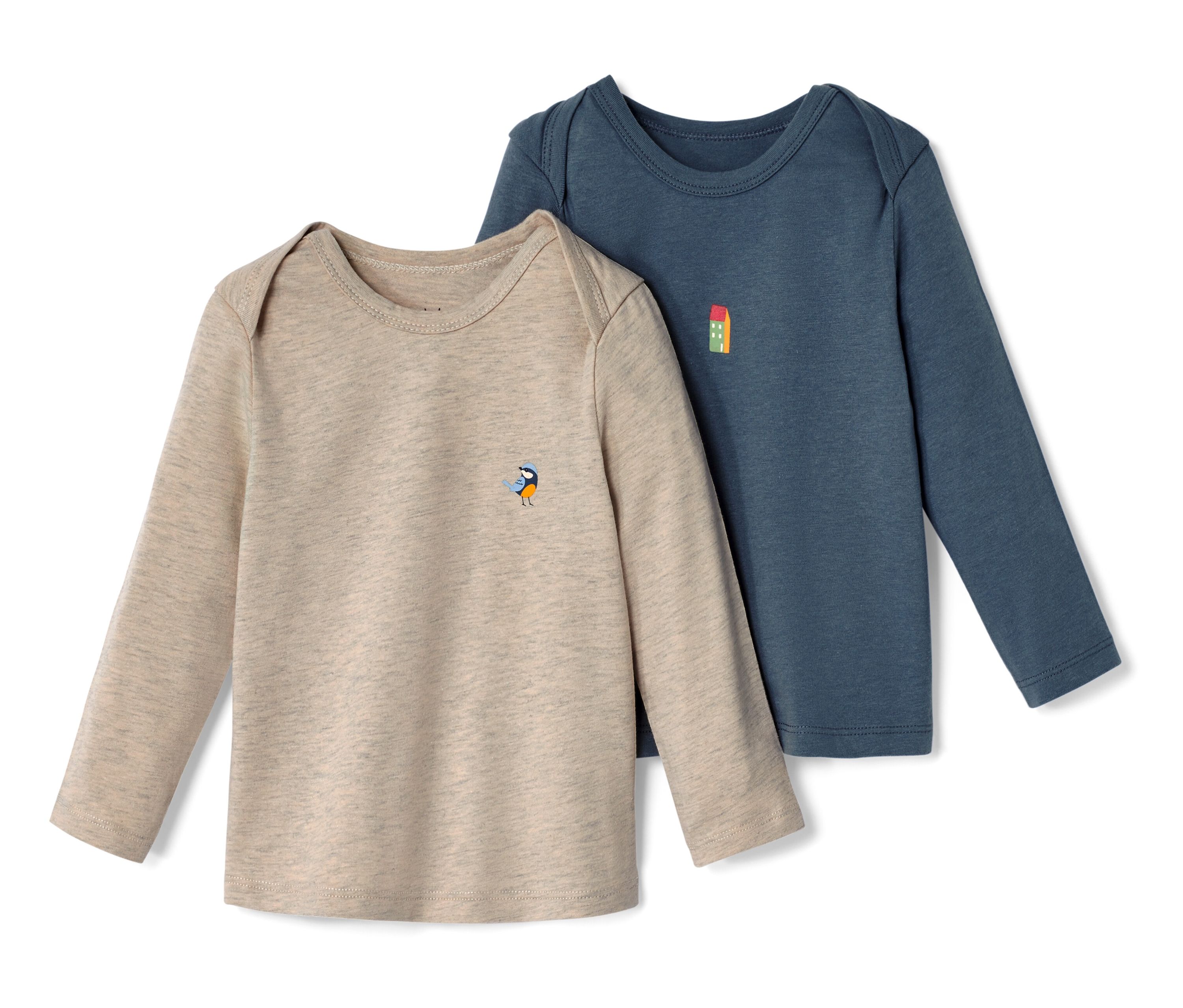 Tchibo - 2 Baby-Langarmshirts - Herren - Gr. 86/92 - blau