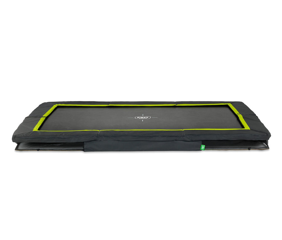 EXIT Bodentrampolin »Silhouette sports«, ca. 214 x 305 cm, rechteckig, mit grauer Polsterung und grünem Rand.
